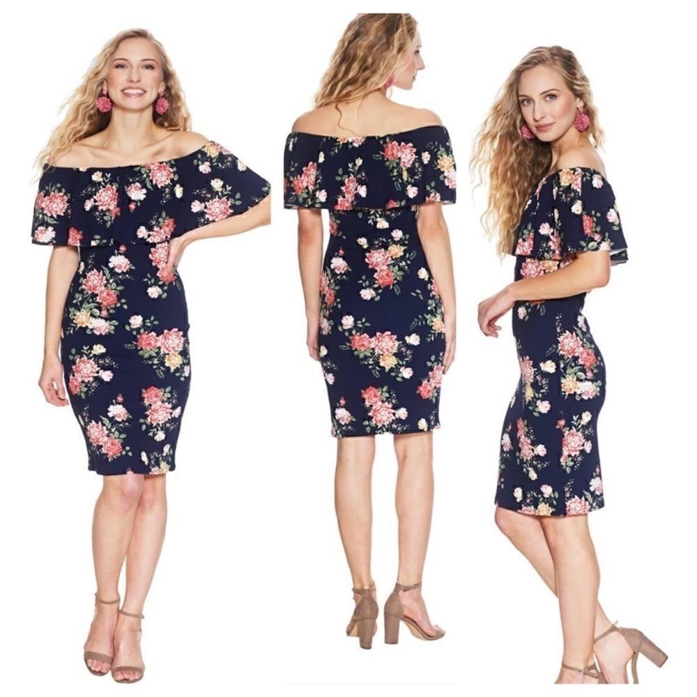 Juniors Almost Famous Of the Shoulder Dress Size S